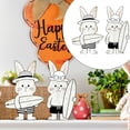 thumbnail image 1 of Easter Bunny Wooden Figures Wooden Easter Bunnies Standing Tabletop Ornament Cute Couple Figurines for Table Centerpiece Spring Farmhouse Decor Easter Gift 3.15x7.08 Inch (2Pcs), 1 of 7