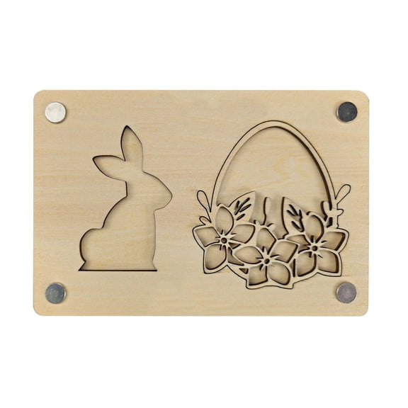 Easter Bunny Wooden Money Gift "Black Money" - Easter Egg Funny Money Packaging with Black Money Motif - Original Birthday Card for Notes & Vouchers - Reusable Wish Filler