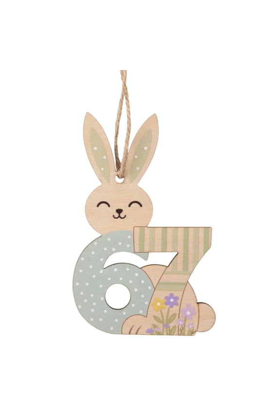 Easter Bunny Wooden Pendant, 2D Laser-Cut Rabbit Charm for Easter Decor, Craft Projects and Gift Giving, Natural Wood Finish