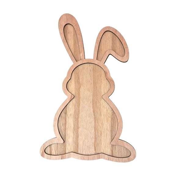 Easter Bunny Wooden Serving Platter, Cute Rabbit-Shaped Charcuterie Board for Snacks & Desserts, Decorative Tray for Easter Party, Spring Decor & Home Dining