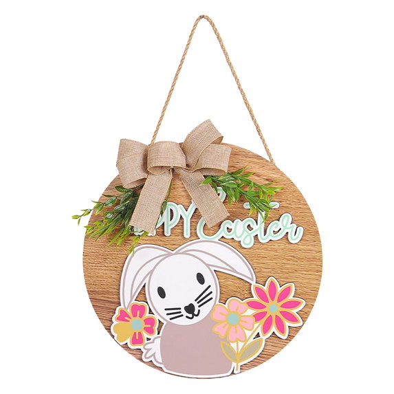 Easter Bunny Wooden Sign Easter Bunny Decorative HA NGing Easter Decorations for Home Shop Party