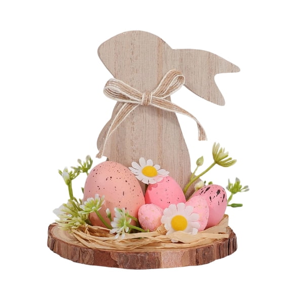 Easter Bunny Wooden Table Centerpiece Signs, Easter Egg Ornaments, Easter Decorations for the Home, Rustic Tiered Tray Farmhouse Decor for Gifts