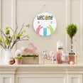 thumbnail image 1 of Easter Bunny Wooden Wall Hanging Sign with Colorful Eggs, 10 Inch Square, Cute Spring Home Door Decor for Easter Party Wall Decoration, 1 of 5