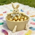 thumbnail image 1 of Easter Bunny Woven Basket Easter Outdoor Decorations Rattan Baskets Easter Eggs for Home Office Table Spring Decoration Mini Woven Basket Flower Basket Party Supplies Under $5, 1 of 6