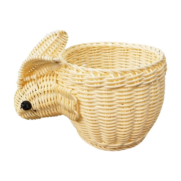 Easter Bunny Woven Storage Basket Multifunctional Fruit And Snack Organizer Home Decoration