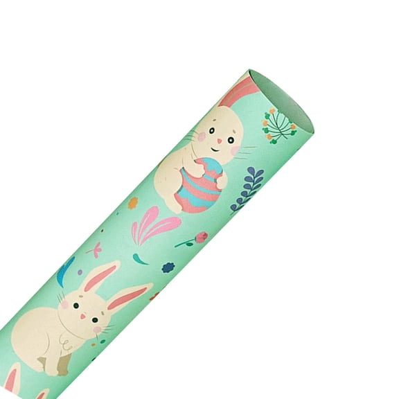 Easter Bunny Wrapping Paper, Ngxiha Colorful Rabbit Easter Egg Gift Wrap Paper Spring Cute Pattern Folded Flat Art Paper for Birthday Shower Party Decor and Bouquet Wrap