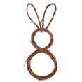 thumbnail image 1 of Easter Bunny Wreath Bunny-Shaped Grapevine Twig Wreath Handmade Rattan Rabbit Garland Pendant for Front Door Decoration Brown, 1 of 9