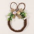 thumbnail image 1 of Easter Bunny Wreath, Floral Eggs Artificial Wicker Wreath With Light For Spring Home Table Centerpiece And Outdoor Door Hanging Decor, 14.96X11X1.6 In, 0.22 Lb, 1 of 5