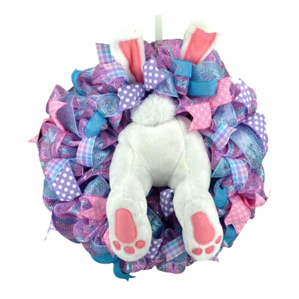 Easter Rabbit Wreath Easter Bunny Wreath for Front Door, Easter Rabbit Wreath, Easter Bunny ...