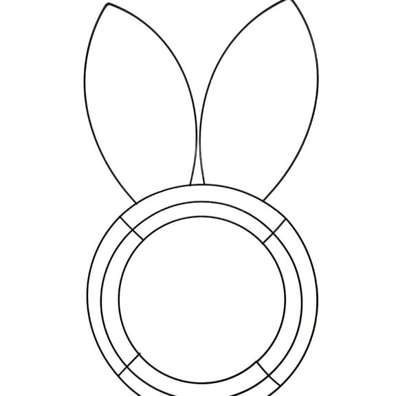 Easter Bunny Wreath Metal Frame, Rabbit-Shaped Wire Wreath Form for DIY Floral Craft, Indoor & Outdoor Holiday Décor (23x43cm/9.06x16.93in),KB2,Easter Decorations