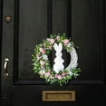 thumbnail image 1 of Easter Bunny Wreath, Rabbit Easter Spring Wreath Front Door Wall Window Decor, Rabbit Flower Garland Home Farmhouse Decoration, 1 of 5