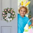 thumbnail image 1 of Easter Bunny Wreath, Rabbit Easter Spring Wreath Front Door Wall Window Decor, Rabbit Flower Garland Home Farmhouse Decoration, 1 of 5
