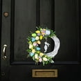 thumbnail image 1 of Easter Bunny Wreath, Rabbit Easter Spring Wreath Front Door Wall Window Decor, Rabbit Flower Garland Home Farmhouse Decoration, 1 of 5