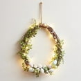 thumbnail image 1 of Easter Bunny Wreath for Front Door with Artificial Green Leaves Flowers for Spring Home Wall Hanging Decor, 1 of 6