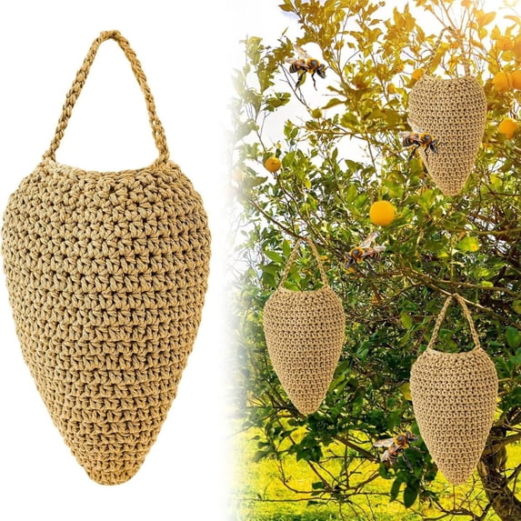 Honeybee Repellent Hanging Decoy, Fake Honeycomb Nest Deterrent, Outdoor Bee Control For Garden Patio Yard Protection