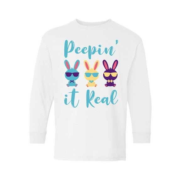 Easter Bunny Youth Novelty Tee Easter Outfit for Teenagers 5 6 7 Years Old 4 - 18 Long Sleeve T-Shirt for Boys Girls