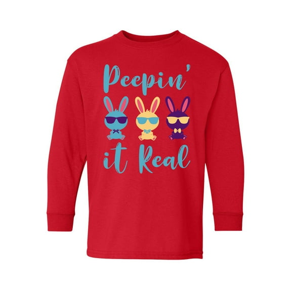 Easter Bunny Youth Novelty Tee Easter Outfit for Teenagers 5 6 7 Years Old 4 - 18 Long Sleeve T-Shirt for Boys Girls