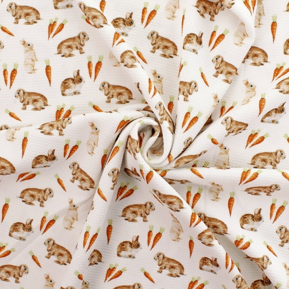 Easter Bunny and Carrots Bullet Fabric 1 yard