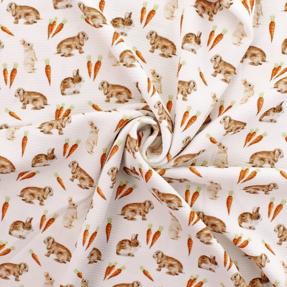 Easter Bunny and Carrots Bullet Fabric 6" Strip