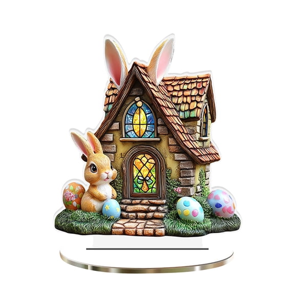 Easter Bunny and Egg 2D Flat Desktop Decoration – Cute Festive Ornament for Home, Office, Tabletop Display, Spring Holiday Gift