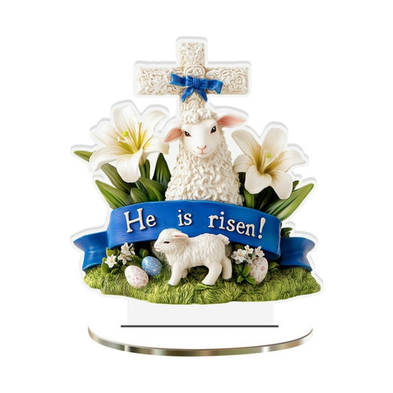 Easter Bunny and Egg Acrylic Desktop Decoration – Hollow Out Table Ornament for Home or Office, Holiday Bunny Figurine, Spring Shelf Decor Gift