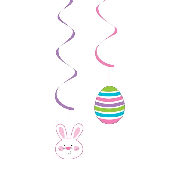 Easter Bunny with Eggs 5 Ct Dizzy Danglers Hanging Decorations
