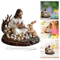 thumbnail image 1 of Easter Rabbit Eggs Decorations Spring Easter Centerpieces Cartoon Cute 2D Acrylic BunnyEgg Flower Figurines Table Ornament for Farmhouse Home Kitchen Easter Party,Birthday Gifts, 1 of 8