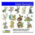 thumbnail image 1 of Easter Bunnys(1) Embroidery Designs - All Popular Formats Included - Loaded on USB Stick, 1 of 10