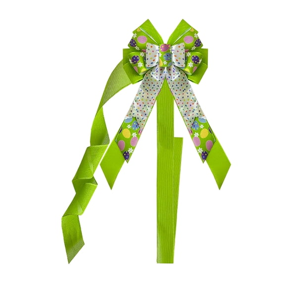 Easter Cabinet Bows Colorful Easter Egg Ribbon Bows For Cabinets Door Farmhouse Fireplace Hangers Large Ribbon Bow For Window Front Door Easters Party 78in,Green,78.74, Decoration
