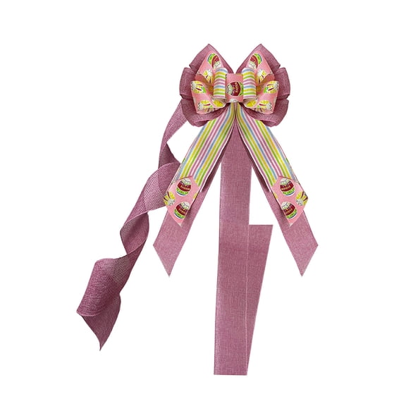 Easter Cabinet Bows Colorful Easter Egg Ribbon Bows For Cabinets Door Farmhouse Fireplace Hangers Large Ribbon Bow For Window Front Door Easters Party 78in,Pink,78.74, Decoration