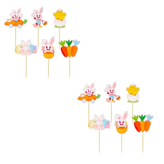 Easter Cake Decoration Kit - Double-Sided Colorful Easter Egg Paper Cupcake Toppers With 12 Unique Pieces, Easy Instant Festive Decoration For Easter Desserts, Cupcakes, Party