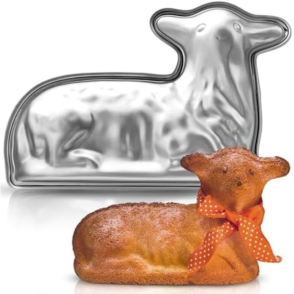 Easter Cake Mold Lamb Two Side 3D - Traditional Aluminum Metal Lamb Cake Form for Baking$$Home Decor, Kitchen, & Other