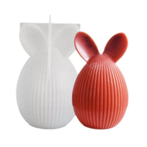 Easter Candle Mold, Bunny Egg Cement Mould, Silicone Resin Casting, Non-Stick Flexible, Reusable D I Y Craft Tool, Home Decor, Holiday Gift