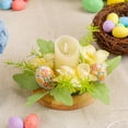 thumbnail image 1 of Easter Candle Rings Wreaths, Rose Spring Easter Egg Flowers Wreath for Front Door Hanging Kitchen Cabinet Wreath with Ribbon for Porch Wall Window Easter Farmhouse Decor, 1 of 7