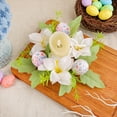 thumbnail image 1 of Easter Candle Rings Wreaths, Rose Spring Easter Egg Flowers Wreath for Front Door Hanging Kitchen Cabinet Wreath with Ribbon for Porch Wall Window Easter Farmhouse Decor, 1 of 5