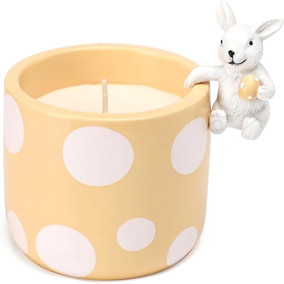 Easter Candles Gifts - Sunflower Scented Candle, Polka Dot Candle with Cute Bunny, Easter Decor Gifts for Kids Teens Adults Women