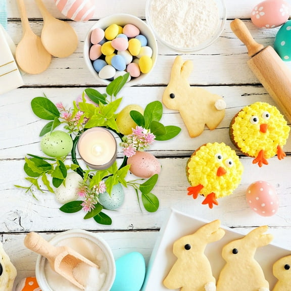 Easter Candlestick Decoration Festive Table Centerpiece with Hand-Painted Floral Accents for A Charming Spring Vibe Perfect for Holiday Dining and Seasonal Home Decor Akmoler