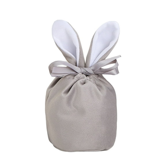 Easter Candy Bag Super Soft Bunny Ears Design Fine Texture Non-Fading Wear Resistant Decorative Cloth Easter Rabbit Candy Storage Bag Gift Pouch Decoration Home Supplies