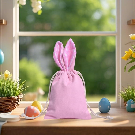 Easter Candy Bags Easter Bags Easter Bunny Bags Easter Gift Bags Easter Treat Bags with Drawstring Bunny Gift Treat Sacks Bags Easter Drawstring Goodie Gift Bags Party Supplies