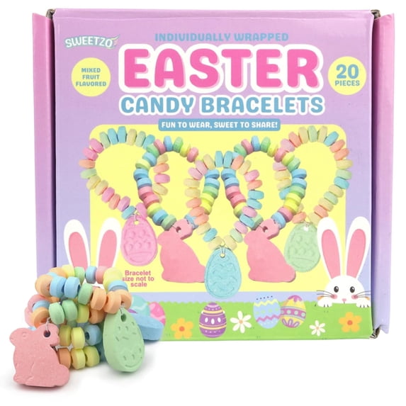 Easter Candy Bracelets, Basket Stuffer Treats, 20 Count, 13.4 Ounce Box