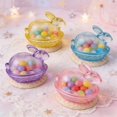 thumbnail image 1 of Easter Candy Dish Bunny Glass Jar with Lid Set of 4 Colorful Bunny Candy Bowls Spring Easter Table Decorations Party Favor Storage, 1 of 4