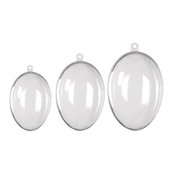 Easter Candy Filling Eggs - Transparent Fillable Egg Ornaments with Hanging Loop for Easter Egg Hunts, Kids Craft Projects, Party Decorations, Home Displays