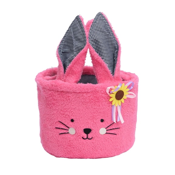 Easter Candy Gift Bag With Rabbit Ears, Collapsible Storage Basket For Treats Party Supplies, Decorative Container For Gift Wrapping, Storage Organizer For Home Office, 1 Piece