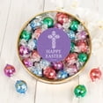 thumbnail image 1 of Purple Cross Stickered Easter Candy Large Gift Tin Filled With 20 Assorted Chocolate Truffles, 1 of 6