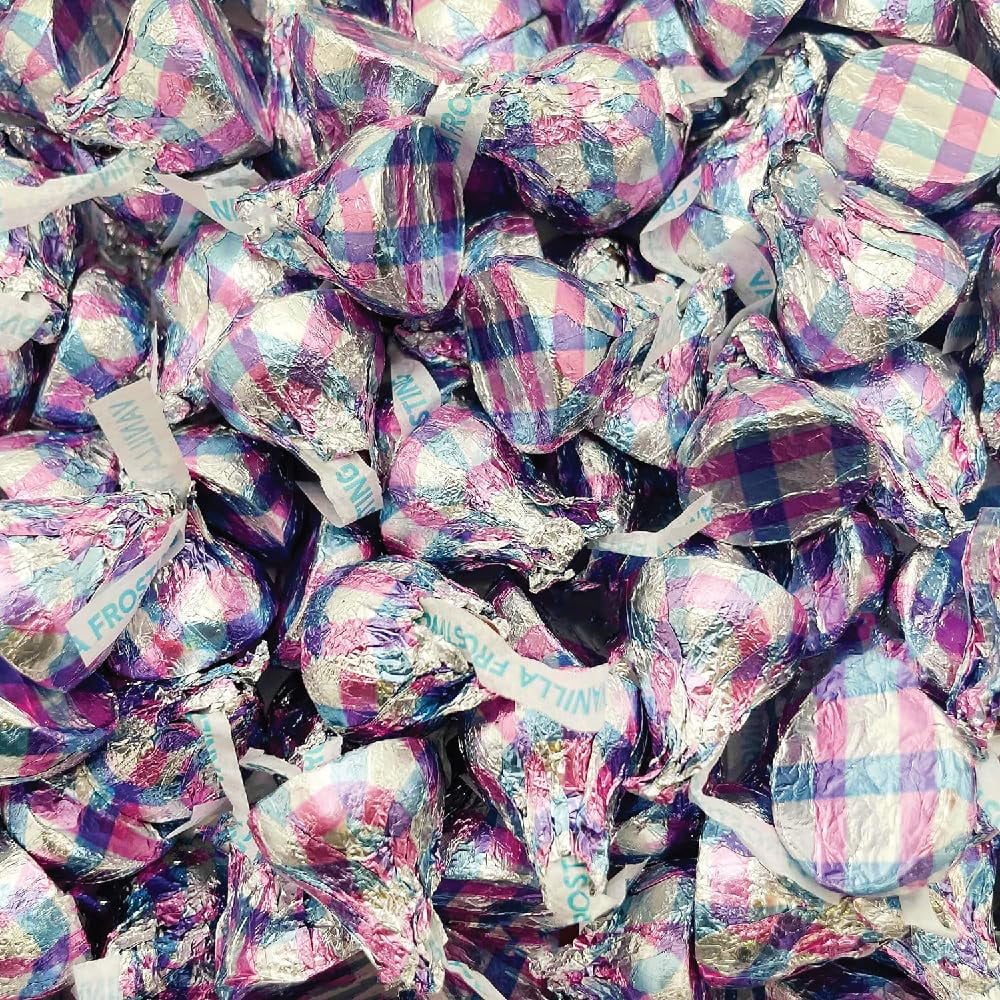 Easter Candy HERSHEY'S KISSES MIlk Chocolate Vanilla Frosting Creme Candy, Bulk Pack 2 Pounds