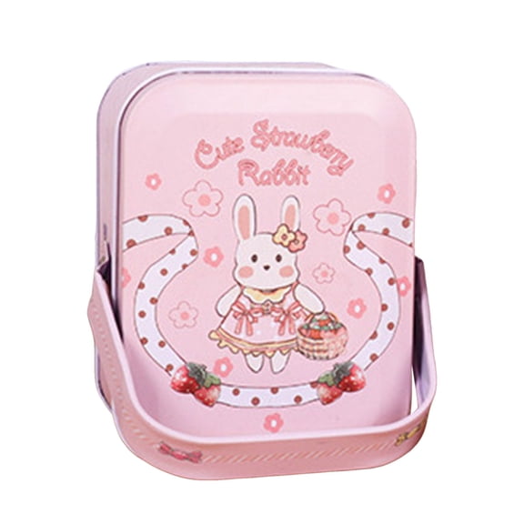 Easter Candy Jar Cookie Jar Elegant Metal Tinplate Empty Tins Jars Cookie Candy Storage Containers Easter With Lids And Handle For Easter Decoration Holiday Part Storage Containers 4.1"X2.2"