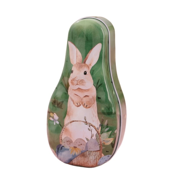 Easter Candy Jar Cookie Jar Metal Empty Tins Jars Cookie Box Candy Storage Containers Easter Gift Box Decor with Lids for Easter Decoration Holiday Party Supplies