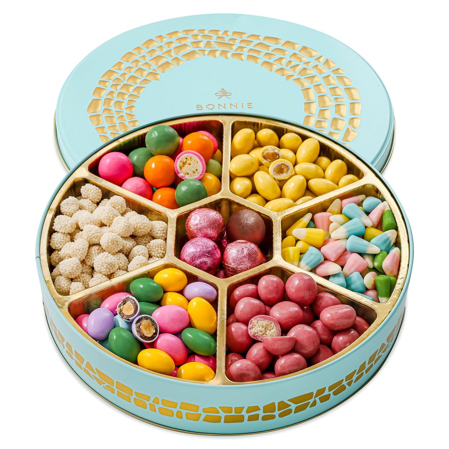 Mother's Day Candy Mix Gift Basket, Spring Candy, Almonds, Chocolate, Gummies, Treat Assortment for Adults, Families, Kids, Bonnie and Pop