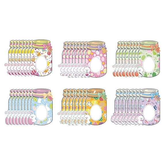 Easter Cards For Kids School Classroom Exchange DIY Candy With Stickers & Ties Easter Party For Toddlers Wrap For Boys Girls Greeting Card