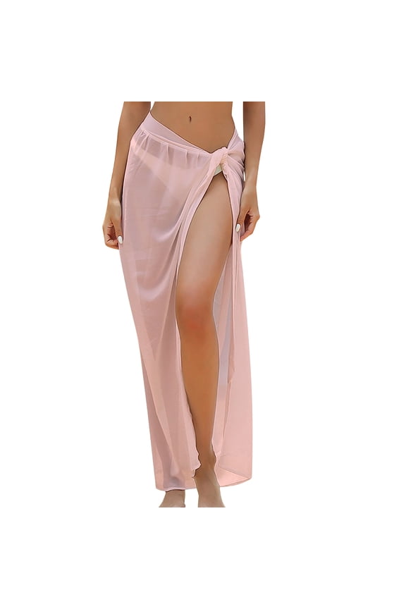 Easter Carnival Elegant Chiffon Sarong Wrap Skirt Featuring Side Slit Design For Beach Cover Up And Summer Outfits